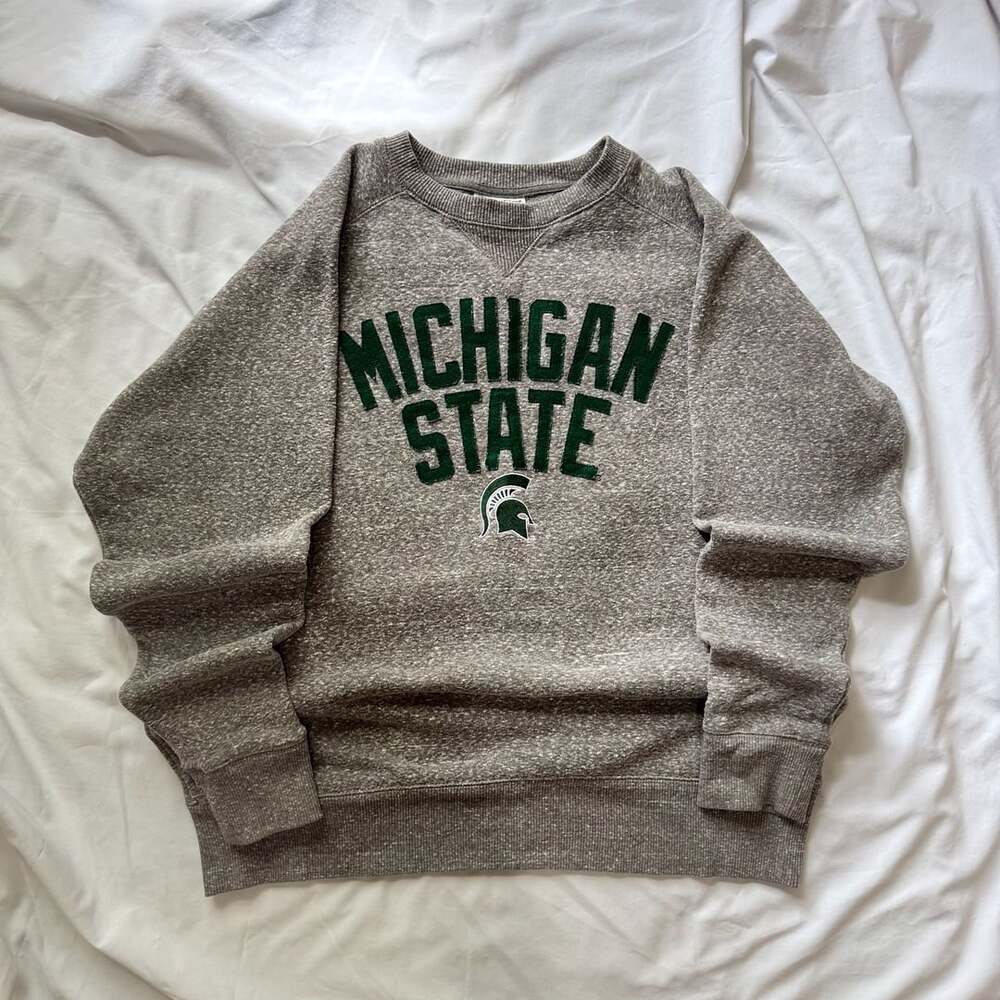 Champion Michigan State Spartans Athleticwear Crewneck Sweatshirt Gray L